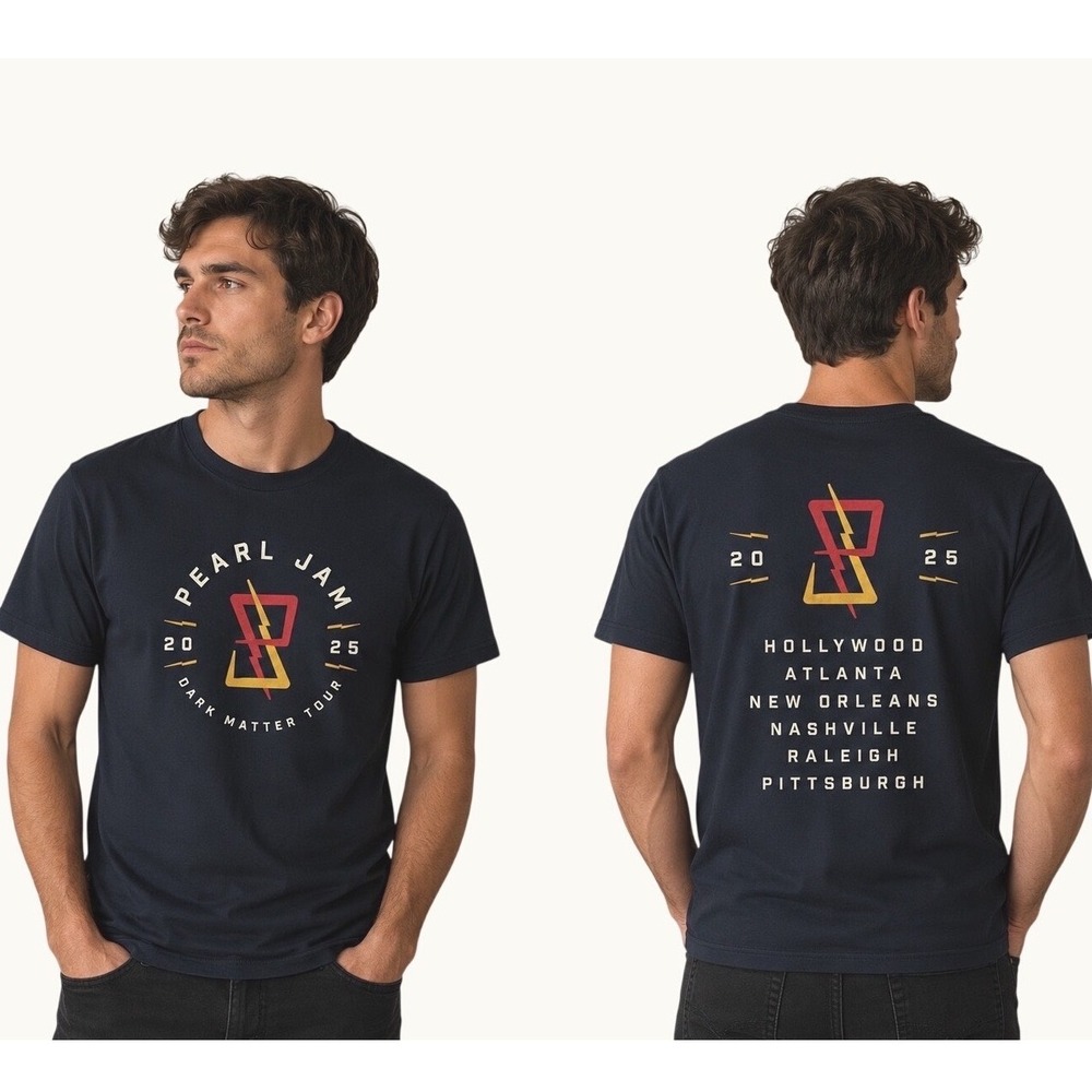Pearl Jam Dark Matter Tour 2025 Tee Mens Grunge‎ Rocker Streetwear Band Shirt
